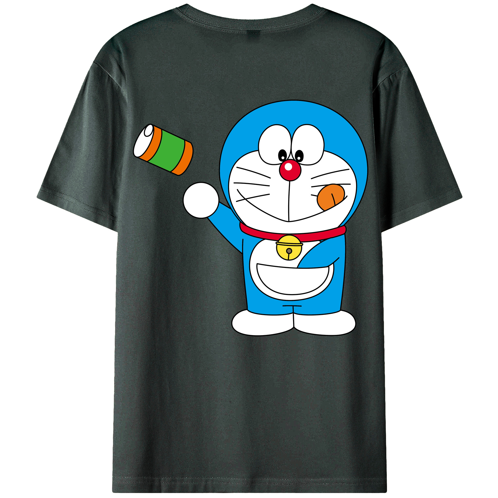 （画像用） ドラえもん Doraemon 綿100％ メンズ半袖Tシャツ（バックプリント） 通気性